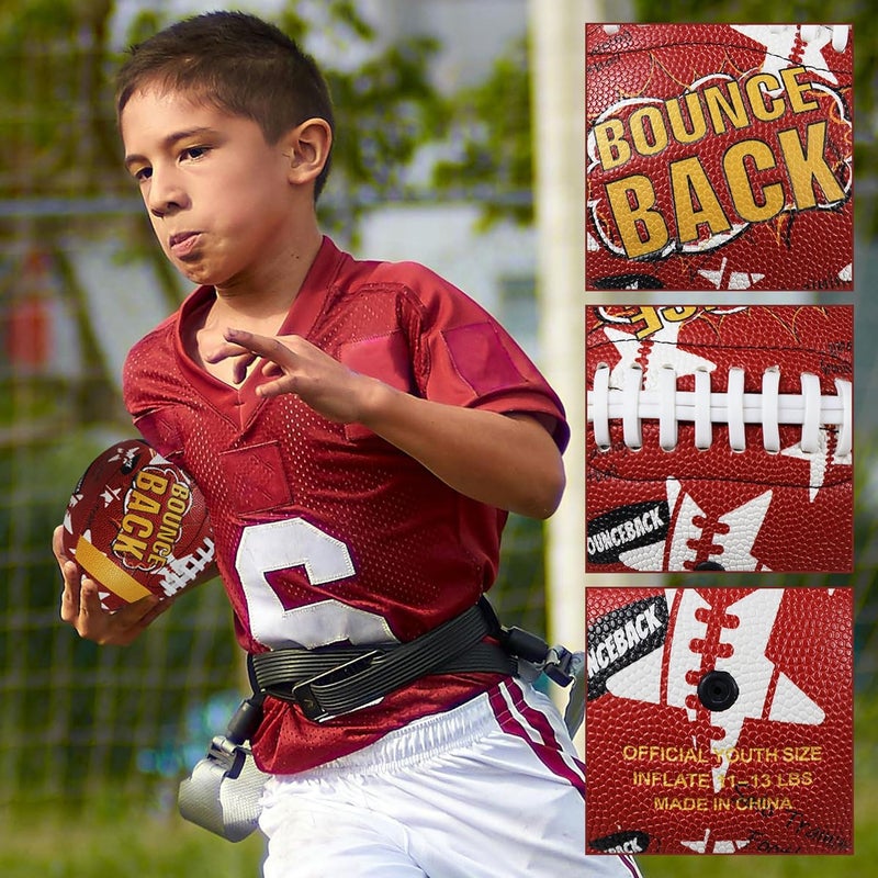 BOUNCEBACK Soft Leather Training Football, Youth Size & Official Size, Fatherless PU PassCatch Solo Enhancing Passing Catching(with Pump) - Image 5